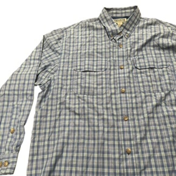 Duluth Trading Company Plaid Shirt Mens Size XL Blue Long Sleeve - Picture 4 of 12